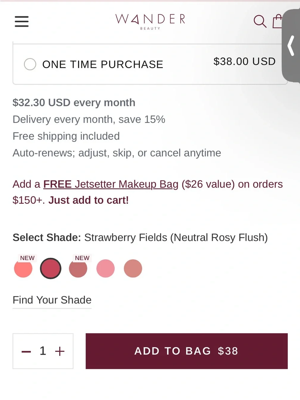Wander Beauty cream blush